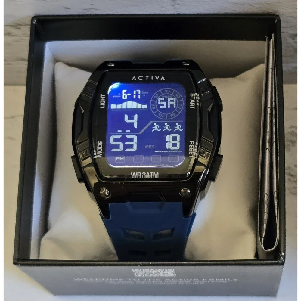 Activa X Invicta Digital Men's Watch 46mm  Blue Black ACW8130-005 Brand New